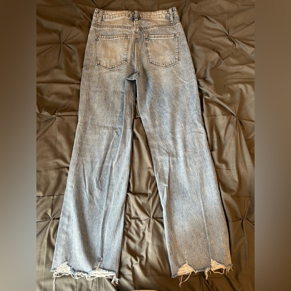 Altar’d State Jeans- High rise, straight leg, distressed leg cuffs - Picture 2 of 5